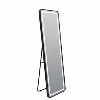 Напольное зеркало Qtap Gemini (GE1) 500х1600 мм прямоугольное с LED-подсветкой Touch димером черное QTGE500160049893