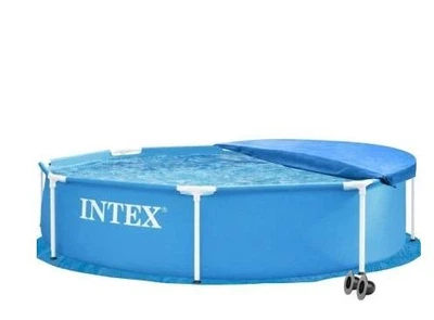 Бассейн каркасный Intex 28205-3в1 синий 244 х 51 см из ПВХ на 1828 л круглый с подстилкой и тентом (9-163-28205-3)