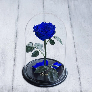Стабилизированная роза в колбе Lerosh - Lux 33 см, Синий