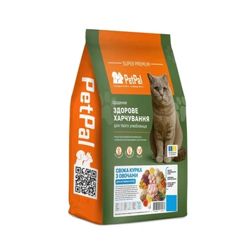 Сухой корм PetPal для активных взрослых кошек с курицей и овощами, 3,5 кг