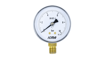 Манометр Icma 91244AB10 радиальный 0-10 бар 1/4 дюйма диаметр 63 мм