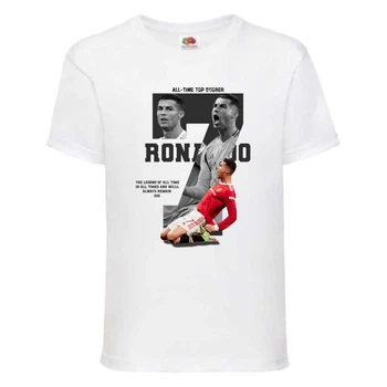 Футболка дитяча Футбол Кріштіану Роналду (Ronaldo 006) біла 152 см