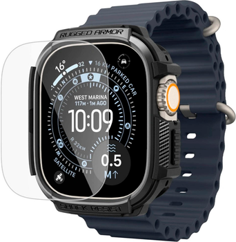Etui Spigen Rugged Armor & Tempered do Apple Watch Ultra 1 / 2 / 3 (49mm) Black (8800283319217)
