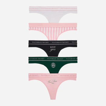 Набор трусиков танга женских Victoria's Secret 571578625 M 5 шт Розовый микс (1159863952)
