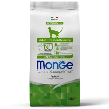 Сухой корм для котов Monge Cat Adult с кроликом 1.5 кг