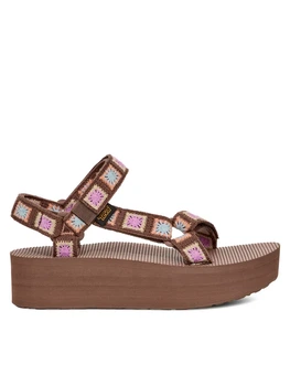 Жіночі повсякденні босоніжки Teva Flatform Universal Crochet 1150210 коричневі босоніжки на платформі Розмір 37