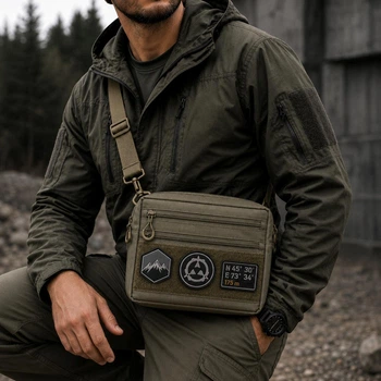 Сумка EDC Cordura 600D для патчей и шевронов. Цвет: хаки