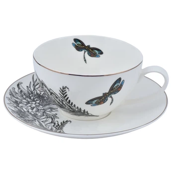 Чашка чайная с блюдцем Astera Charm Dragonfly 410 мл (A0530-CS410-A)