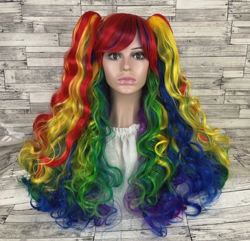Перука little pony карнавальна rainbow dash веселка деш із двома хвостами 70 см Веселка Деш (8949)