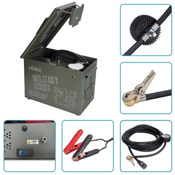 Автомобильный компрессор VOIN VM-080 MILITARY SERIES 150psi 50A 160л клеммы V15597