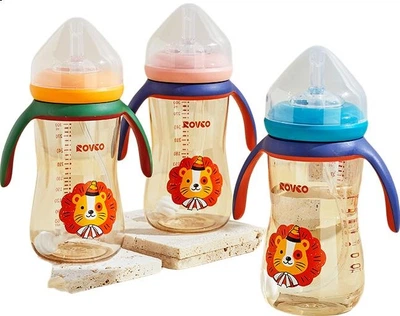 Бутылочка Rikang N1062 с трубочкой Gravity Ball 300 мл PPSU желтая (RK-N1062)