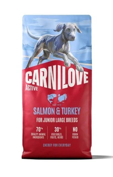 Корм сухой Carnilove Active Salmon & Turkey Junior Large Breed для молодых собак больших пород лосось и индейка 4кг