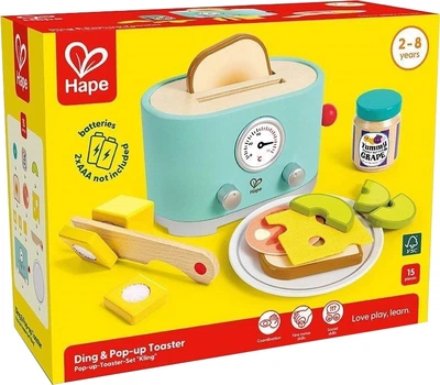 Ігровий набір Hape Тостер 15 елементів (6943478046917)