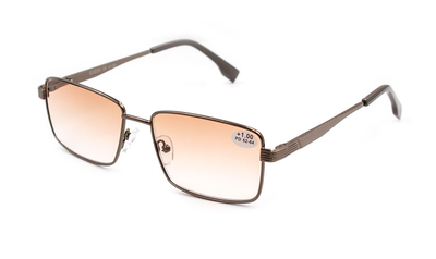 Чоловічі тоновані окуляри для корекції зору для читання та далі металева оправа бронза Queen 25726-C2 -2.5