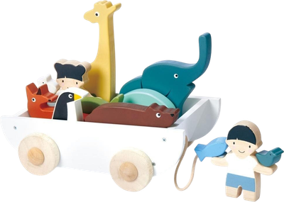 Zabawka drewniana do ciągnięcia Tender Leaf Toys Statek ze zwierzątkami TL8469 (0191856084693)