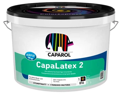 Фарба інтер'єрна латексна Caparol CapaLatex 2, глибоко-матова, В1, Біла, 1л