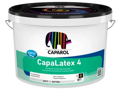 Фарба інтер'єрна латексна Caparol CapaLatex 4, матова, В1, Біла, 1л