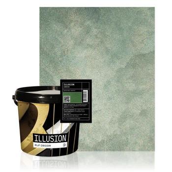 Декоративна штукатурка карта світу з перламутровим ефектом ELF DECOR ILLUSION FANTASY Зелений 2,5 кг