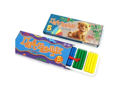 Пластилін LITTLE ARTIST 5 кольорів восковий, зі стеком, 100г
