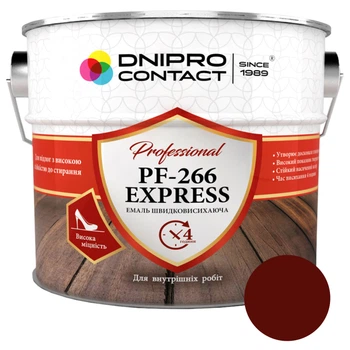 Емаль ПФ-266 Express для підлоги Dnipro Contact червоно-коричнева 0.7 кг