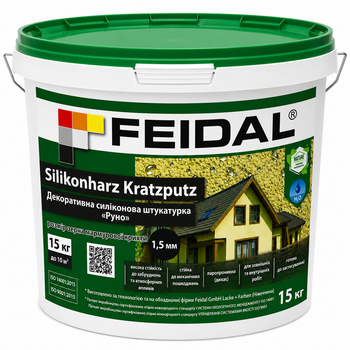 Штукатурка фасадна силіконова баранчик зерно 1.5 мм Feidal Silikonharz Kratzputz 15 кг