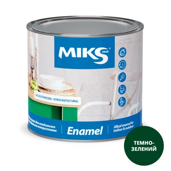 Емаль алкідна глянсова MIKS Color (Темно-зелена) 0,8 кг