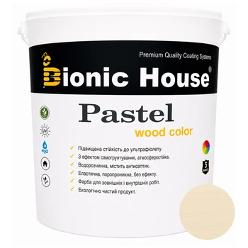 Фарба для дерева PASTEL Wood Color Bionic-House — декоративно-захисна, для фасаду, меблів і паркану 2,5л Капучино