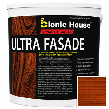 Фарба для дерева фасадна ультрастійка ULTRA FASADE Bionic-House 10л Коньяк