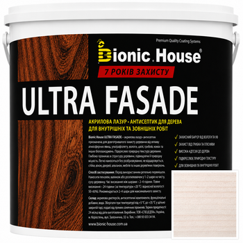 Фарба для дерева фасадна ультрастійка ULTRA FASADE Bionic-House 0,8л Білий дуб