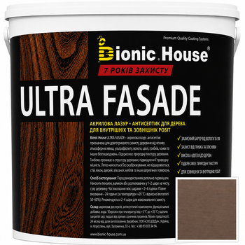 Фарба для дерева фасадна ультрастійка ULTRA FASADE Bionic-House 2,5л Умбра