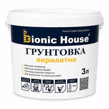 Ґрунтовка для дерева акрилатна Bionic-House 3л Безбарвний