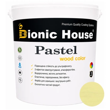 Фарба для дерева PASTEL Wood Color Bionic-House — декоративно-захисна, для фасаду, меблів і паркану 0,8л Фісташковий