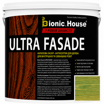 Фарба для дерева фасадна ультрастійка ULTRA FASADE Bionic-House 0,8л Смарагд