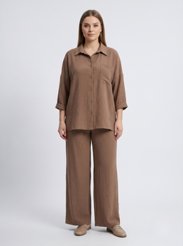 Костюм брючный женский 52 Темно-коричневый (734829-52)