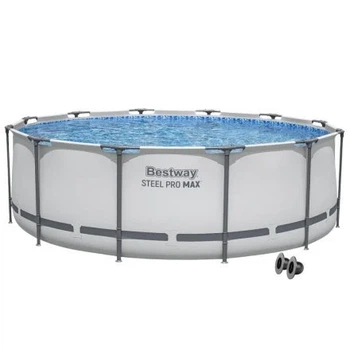 Большой каркасный бассейн 10 250 л., круглый Bestway 56420-0, 366х122 см, Стальной каркас, Чаша из прочного трехслойного ПВХ