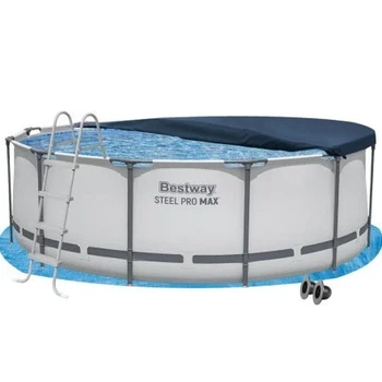 Большой каркасный бассейн 10 250 л., круглый Bestway 56420-4в1, 366 х 122 см (в комплекте подстилка, стремянка, тент) отличный выбор для летнего отдыха всей семьи.