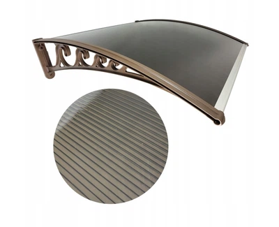 Навес козырек для двери, балкона из поликарбоната Metal-gum KlasK80x120 120 х 80 см Темно-коричневый