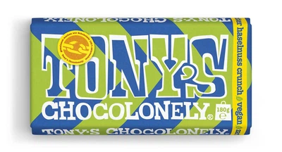 Темный Шоколад Tony's Chocolonely Haselnuss Crunch Фундук и Миндаль 180г