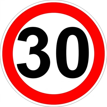 Дорожный знак 3.29 Ограничение максимальной скорости 30 км d=600