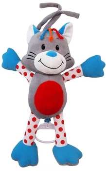 Zawieszka do wózka Baby Mix pluszowy kotek z pozytywką 90592 (5902216905924)