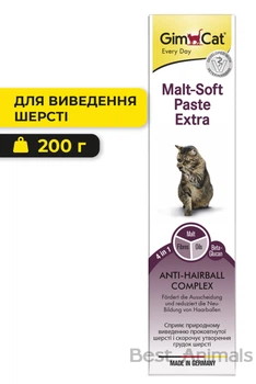 Паста для виведення шерсті Джимкет Gimborn GimCat Malt Soft Paste Extra для котів 200 г (4002064417943)