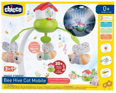 Карусель на кроватку Chicco Пчёлки со звуком 3 в 1 15004 (8058664150045)