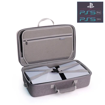 Дорожная сумка-кейс DOBE для переноски игровой консоли PS5 Pro / PS5 Slim (Disk Drive version/Digital Edition) / два контроллера DualSense Sony PlayStation 5 / подставка / пульт / кабели приставки