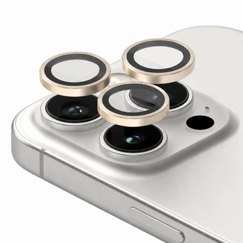 Защитное стекло на камеру iPhone 16 Pro / iPhone 16 Pro Max Desert Titanium бежевый (ЕС-2191I16PDT)