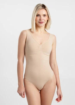 Жіноче коригуюче боді з мікрофібри Giulia BODY SLIP SHAPEWEAR L/XL Beige-light nude