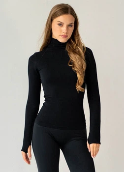 Жіноча водолазка в рубчик Giulia FLEX LONGSLEEVE POWER S/M Black-black