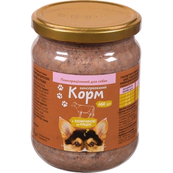 Корм для собак Українська зірка з яловичиною та рубцем 460 г