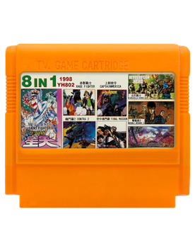 Збірник Ігор RMC Famicom Dendy 8 in 1 YH802 Contra 2, Saint Seiya, Final Mission, Kage, DD 3, Silk Worm, Guerrilla War, Solbrain 90х TV Game Англійська Версія Тільки Картридж Б/У