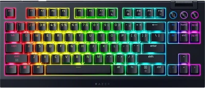 Razer Клавіатура механічна Razer BlackWidow V4 TKL HyperSpeed, 87key, Orange Switch Gen-3, USB-A/WL/BT, EN, RGB, чорний
