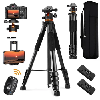 Легкий штатив K&F Concept S255A3+BH-36 для фотоаппаратов, смартфонов с пультом ДУ, высота 1,9м, грузоподъемность 8кг (KF09.157)